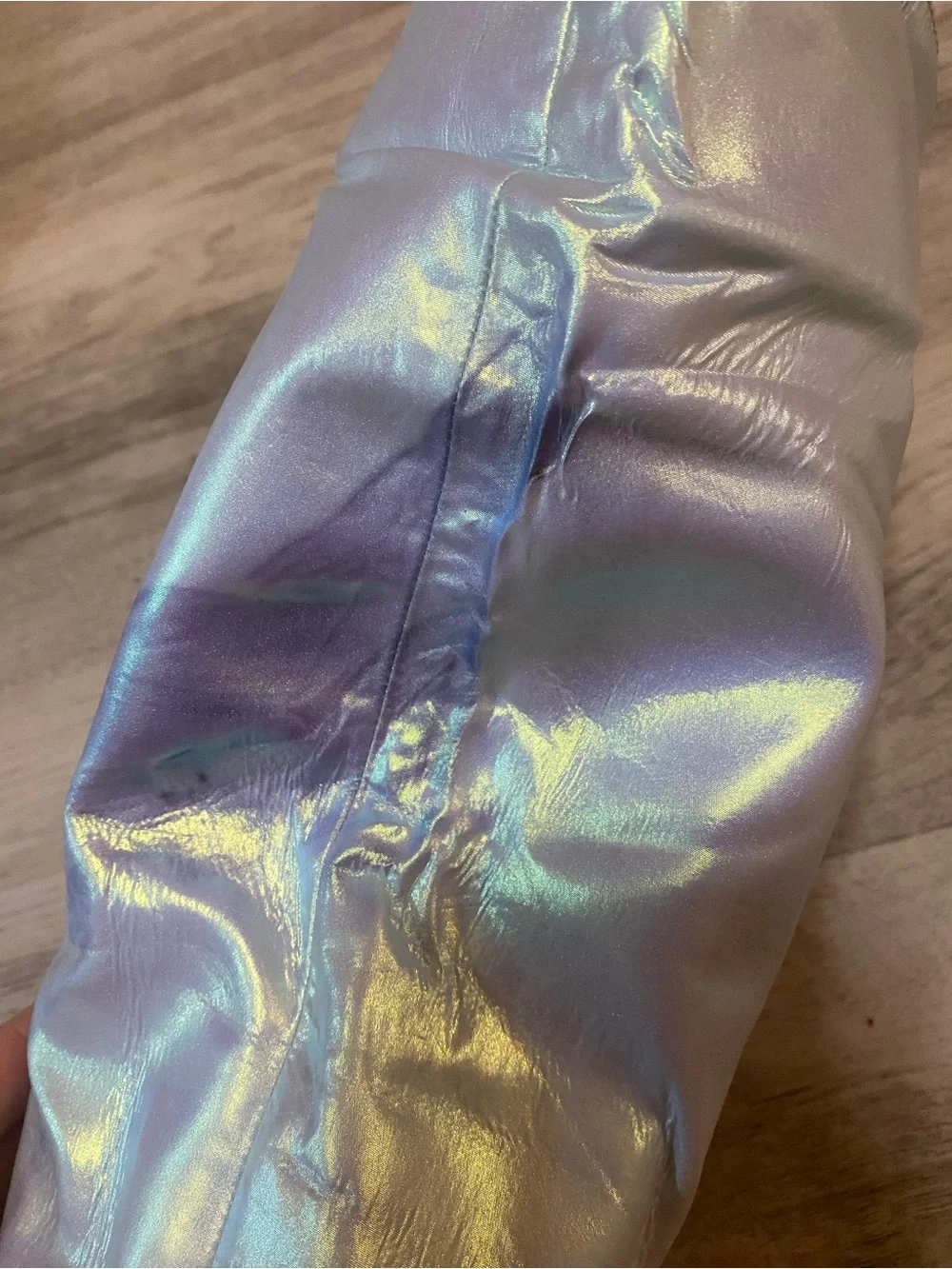 Sparkl Fairy Couture Iridescent Knee-High Platform Boots with Heart Chain- NWT